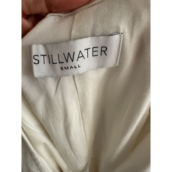 STILLWATER White Linen Blend Strapless Keyhole Dress Size Small - Picture 2 of 7